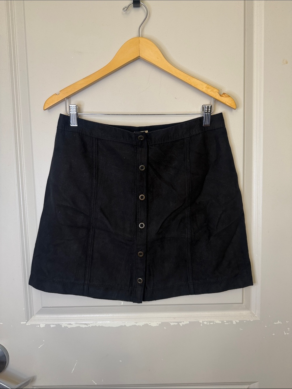 Hollister Black Button-Front Mini Skirt